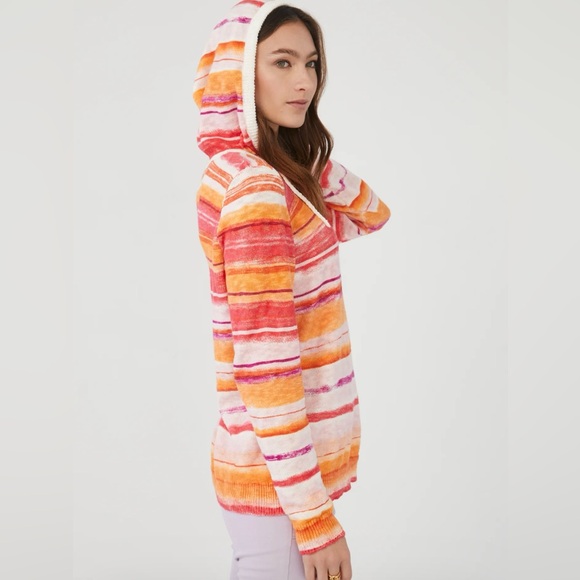 ⭐️Like New FDJ Oversized Hand Painted Horizontal Sunset Oversized Hoodie PTP 19” - Picture 5 of 9